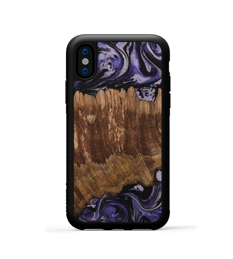 iPhone Xs Wood Phone Case - Margi (Purple, 730306)