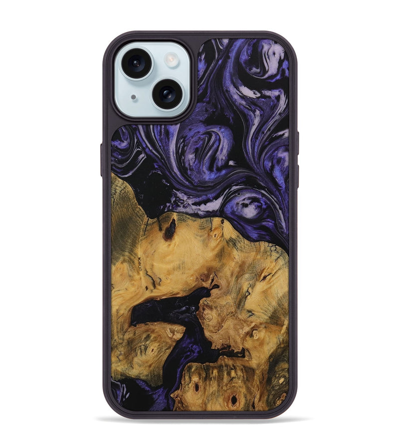 iPhone 15 Plus Wood Phone Case - Sedrick (Purple, 730307)