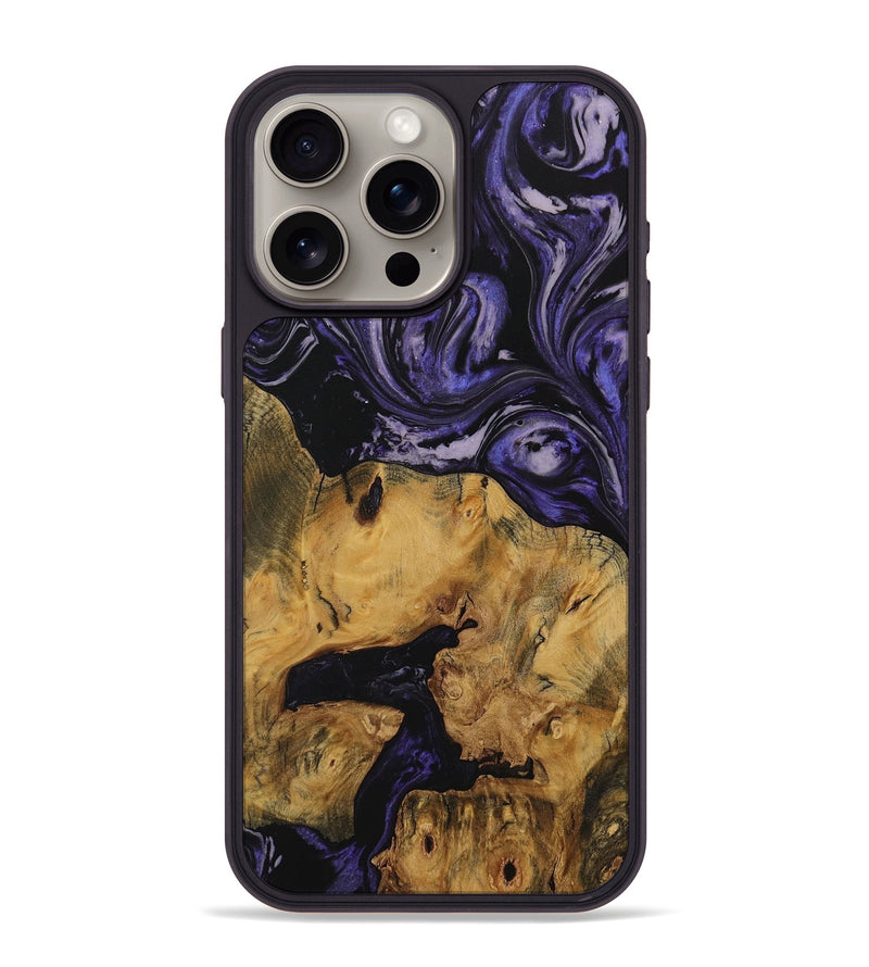 iPhone 15 Pro Max Wood Phone Case - Sedrick (Purple, 730307)