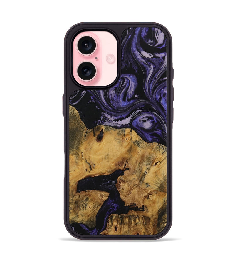 iPhone 16 Wood Phone Case - Sedrick (Purple, 730307)