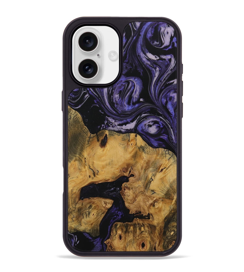 iPhone 16 Plus Wood Phone Case - Sedrick (Purple, 730307)