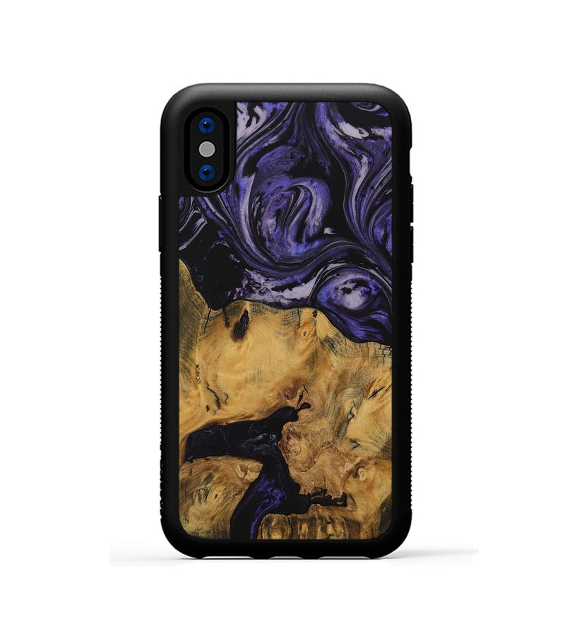 iPhone Xs Wood Phone Case - Sedrick (Purple, 730307)