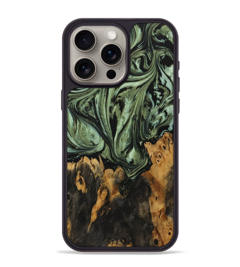 iPhone 15 Pro Max Wood Phone Case - Carleen (Green, 730308)