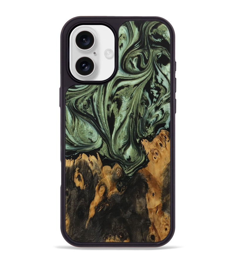 iPhone 16 Plus Wood Phone Case - Carleen (Green, 730308)