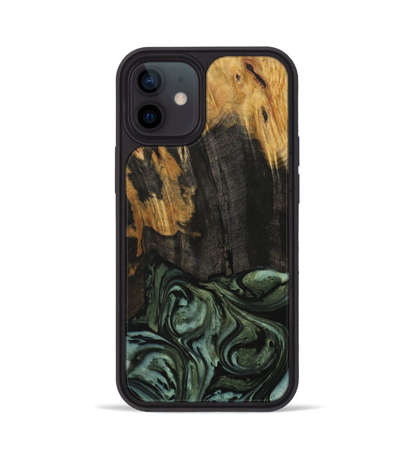 iPhone 12 Wood Phone Case - Trista (Green, 730309)