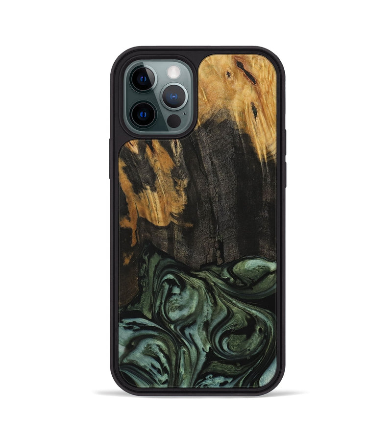 iPhone 12 Pro Wood Phone Case - Trista (Green, 730309)