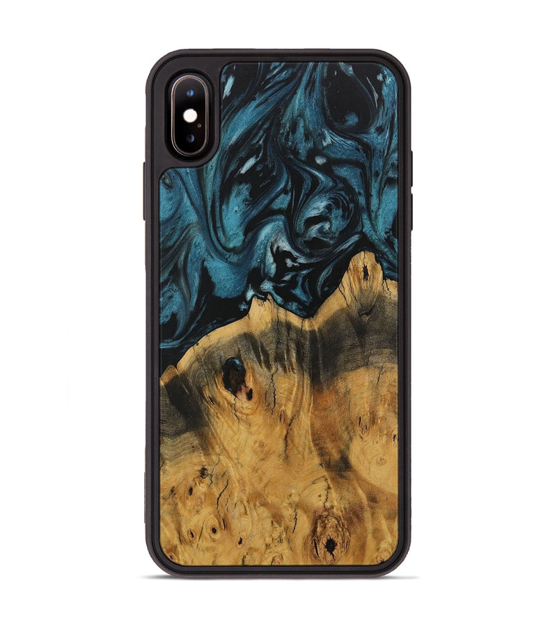 iPhone Xs Max Wood Phone Case - Brianda (Blue, 730322)