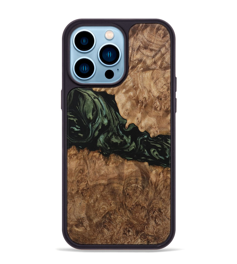 iPhone 14 Pro Max Wood Phone Case - Brittni (Green, 730323)