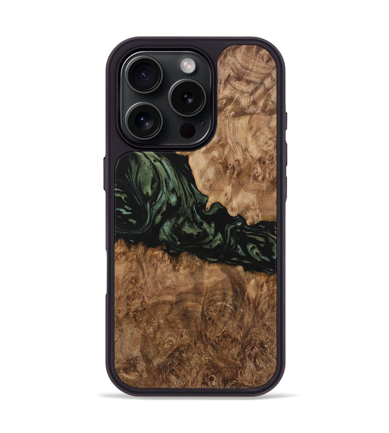 iPhone 16 Pro Wood Phone Case - Brittni (Green, 730323)