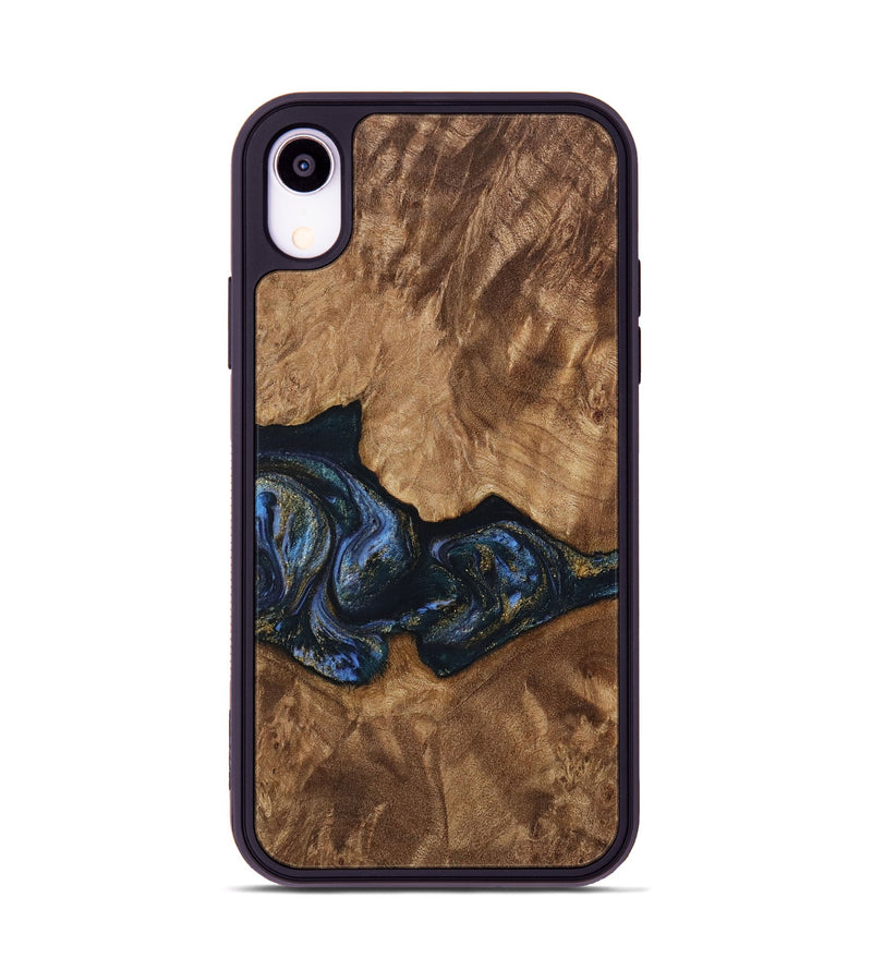 iPhone Xr Wood Phone Case - Apollo (Teal & Gold, 730331)