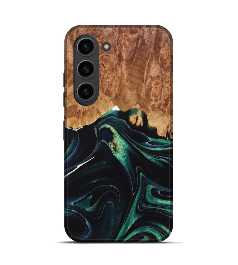 Galaxy S23 Wood Live Edge Phone Case - Craig (Green, 730338)