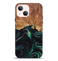 iPhone 14 Plus Wood Live Edge Phone Case - Craig (Green, 730338)