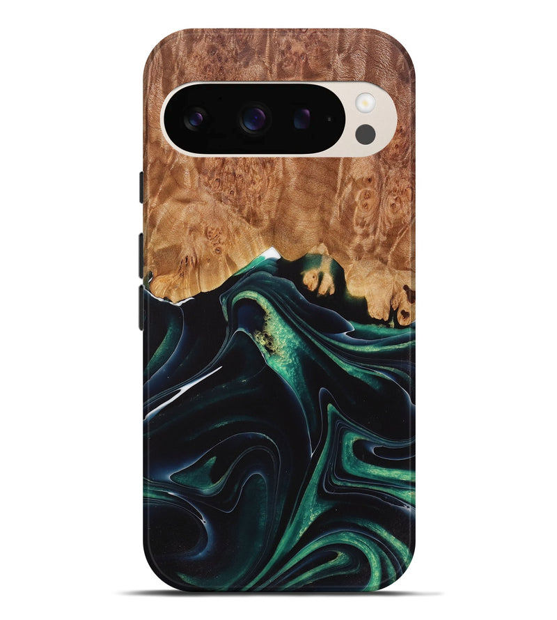 Pixel 9 Pro XL Wood Live Edge Phone Case - Craig (Green, 730338)