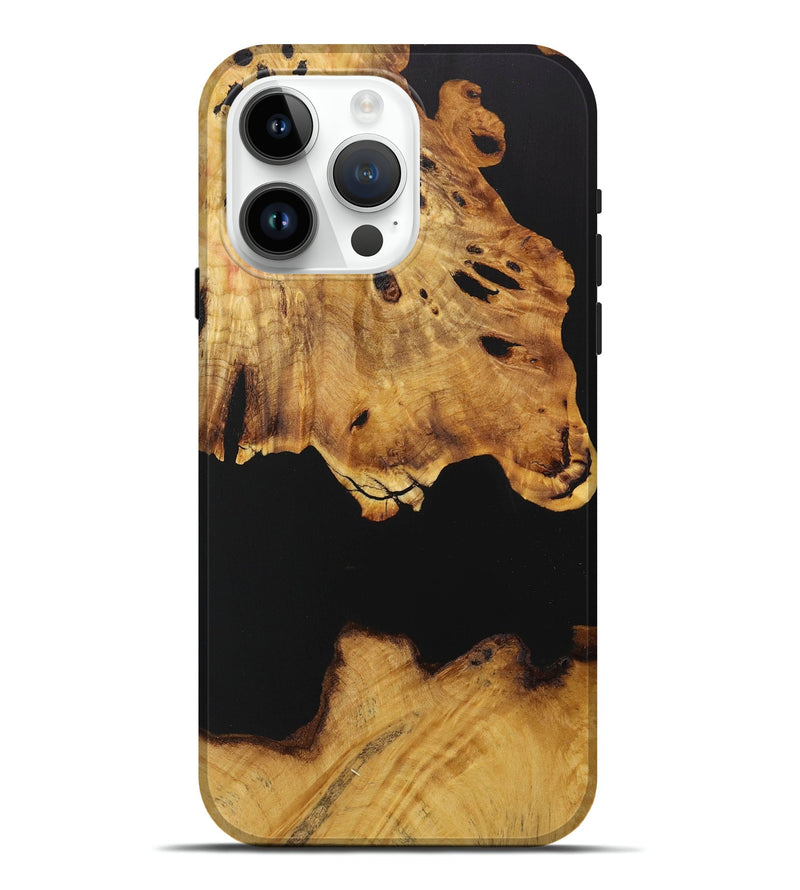 iPhone 15 Pro Max Wood Live Edge Phone Case - Fred (Pure Black, 730339)