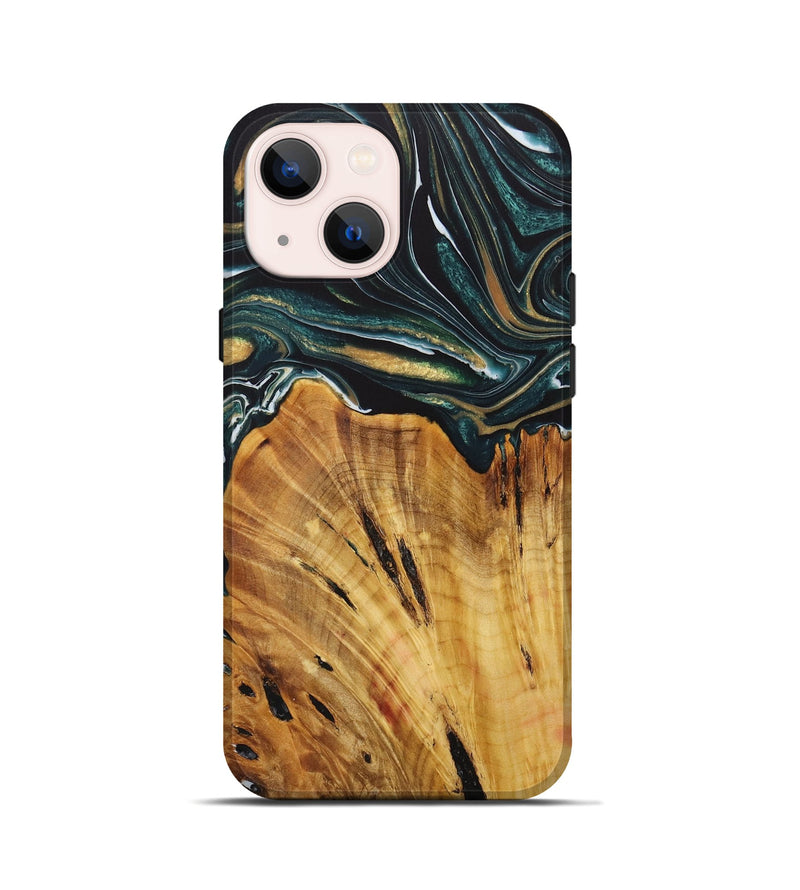 iPhone 13 mini Wood Live Edge Phone Case - Geety (Green, 730345)