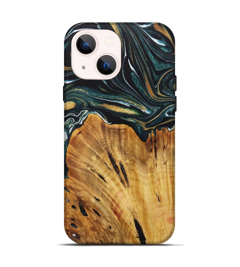 iPhone 14 Wood Live Edge Phone Case - Geety (Green, 730345)