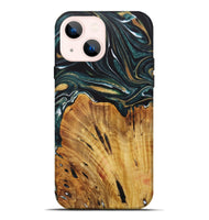 iPhone 14 Plus Wood Live Edge Phone Case - Geety (Green, 730345)