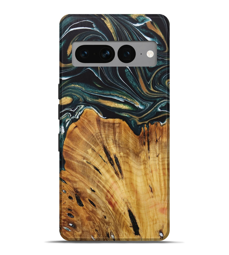 Pixel 7 Pro Wood Live Edge Phone Case - Geety (Green, 730345)