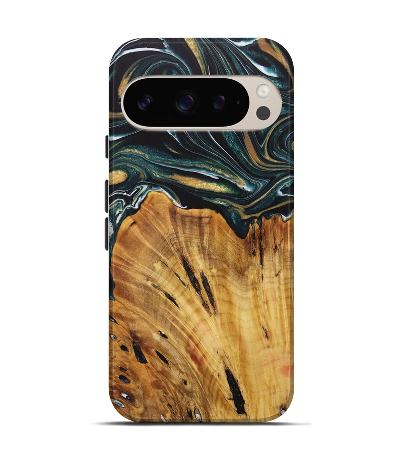 Pixel 9 Wood Live Edge Phone Case - Geety (Green, 730345)