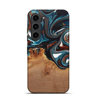 Galaxy S23 Wood Live Edge Phone Case - Ynez (Teal & Gold, 730351)