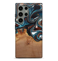 Galaxy S24 Ultra Wood Live Edge Phone Case - Ynez (Teal & Gold, 730351)