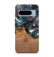 Pixel 8 Pro Wood Live Edge Phone Case - Ynez (Teal & Gold, 730351)