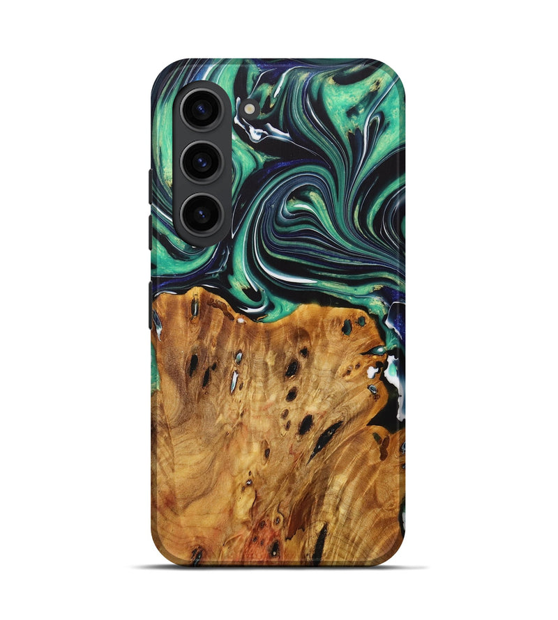 Galaxy S23 Wood Live Edge Phone Case - Leann (Green, 730353)