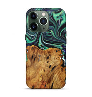 iPhone 13 Pro Wood Live Edge Phone Case - Leann (Green, 730353)