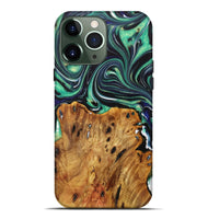 iPhone 13 Pro Max Wood Live Edge Phone Case - Leann (Green, 730353)