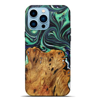 iPhone 14 Pro Max Wood Live Edge Phone Case - Leann (Green, 730353)