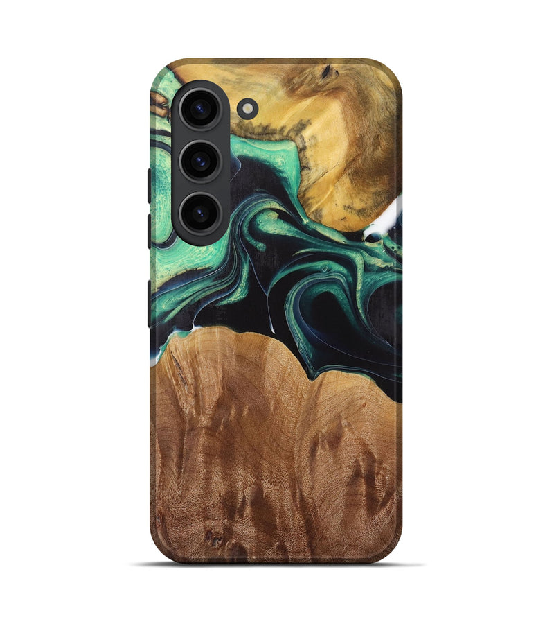 Galaxy S23 Wood Live Edge Phone Case - Liddie (Green, 730355)