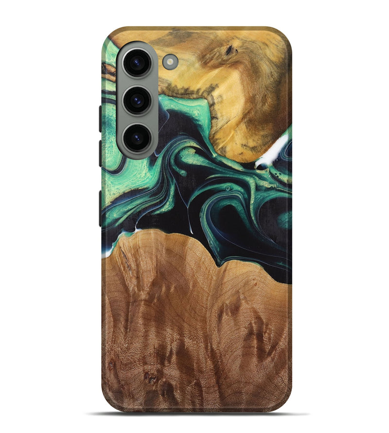 Galaxy S23 Plus Wood Live Edge Phone Case - Liddie (Green, 730355)