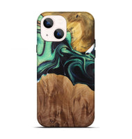 iPhone 13 Wood Live Edge Phone Case - Liddie (Green, 730355)