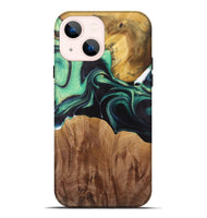 iPhone 14 Plus Wood Live Edge Phone Case - Liddie (Green, 730355)