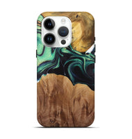 iPhone 15 Pro Wood Live Edge Phone Case - Liddie (Green, 730355)