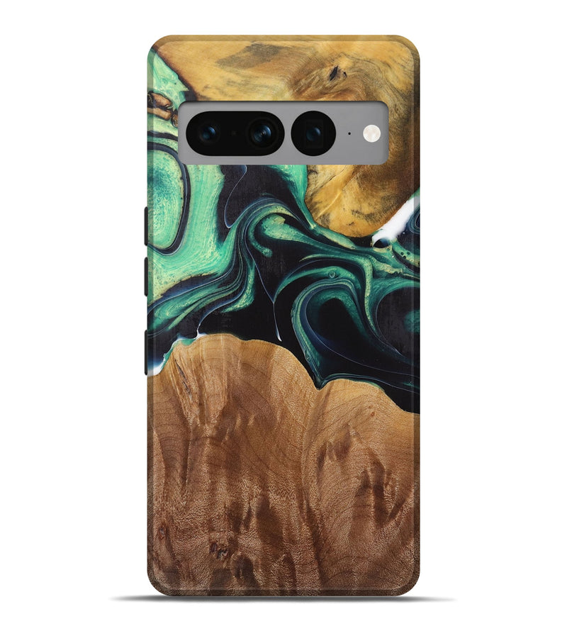 Pixel 7 Pro Wood Live Edge Phone Case - Liddie (Green, 730355)