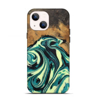 iPhone 13 Wood Live Edge Phone Case - Kyan (Green, 730358)