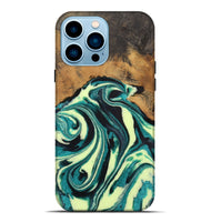 iPhone 14 Pro Max Wood Live Edge Phone Case - Kyan (Green, 730358)