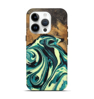 iPhone 15 Pro Wood Live Edge Phone Case - Kyan (Green, 730358)