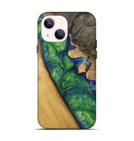 iPhone 13 Wood Live Edge Phone Case - Barsha (Green, 730360)