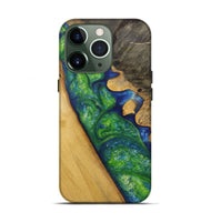 iPhone 13 Pro Wood Live Edge Phone Case - Barsha (Green, 730360)