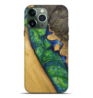 iPhone 13 Pro Max Wood Live Edge Phone Case - Barsha (Green, 730360)