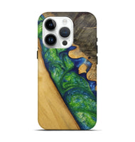 iPhone 15 Pro Wood Live Edge Phone Case - Barsha (Green, 730360)