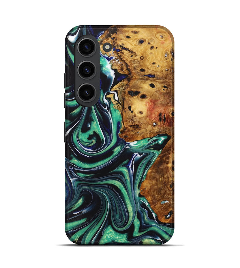 Galaxy S23 Wood Live Edge Phone Case - Seang (Green, 730362)