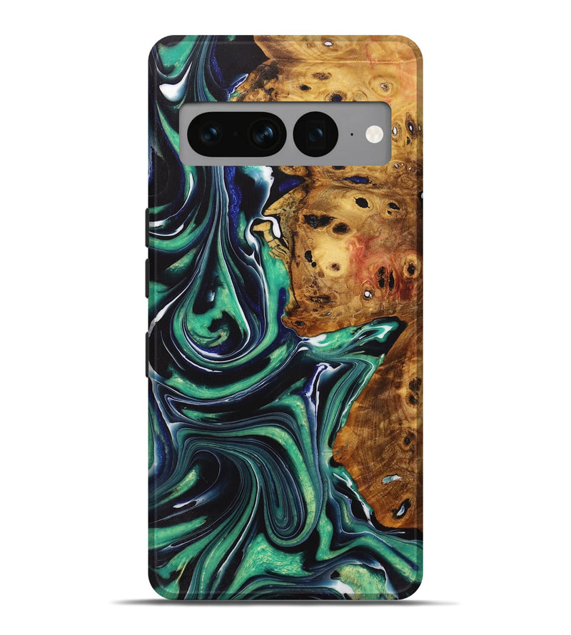 Pixel 7 Pro Wood Live Edge Phone Case - Seang (Green, 730362)