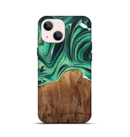 iPhone 13 mini Wood Live Edge Phone Case - Nita (Green, 730372)