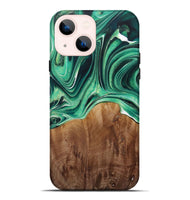 iPhone 14 Plus Wood Live Edge Phone Case - Nita (Green, 730372)