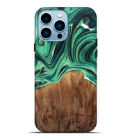 iPhone 14 Pro Max Wood Live Edge Phone Case - Nita (Green, 730372)