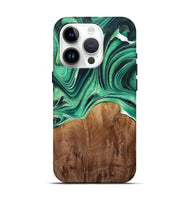 iPhone 15 Pro Wood Live Edge Phone Case - Nita (Green, 730372)