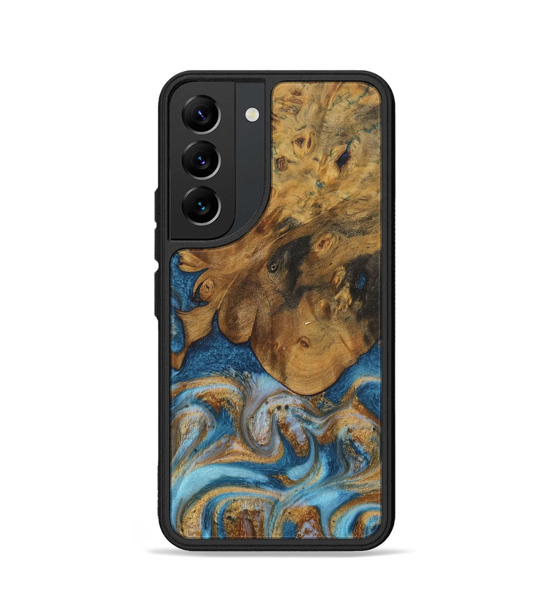 Galaxy S22 Wood Phone Case - Sharla (Teal & Gold, 730375)